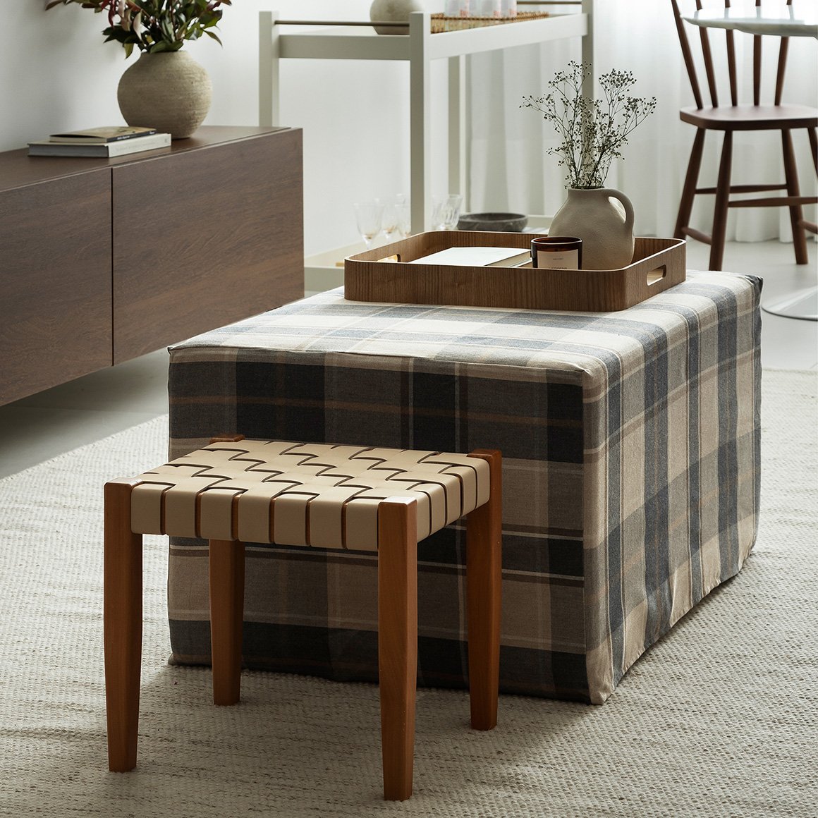 Capa para Pufe Edimburgo Xadrez